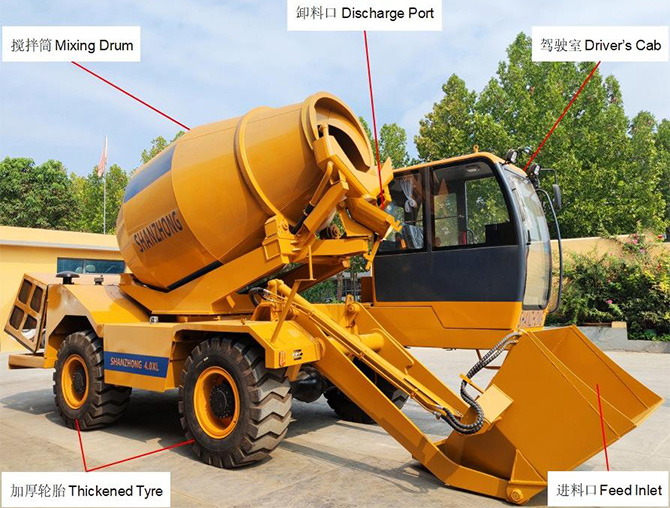 Self-loading concrete mixer SZ6400 with a capacity of 4.0 m³