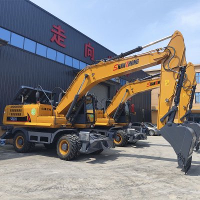 Larger 21 ton wheeled excavator