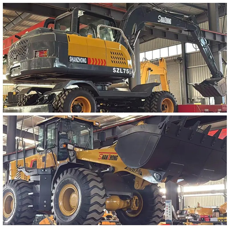 wheeled excavator SZL75 and wheeled loader SZ950