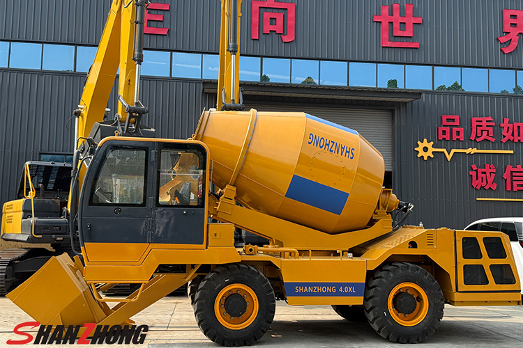 self-loading concrete mixer